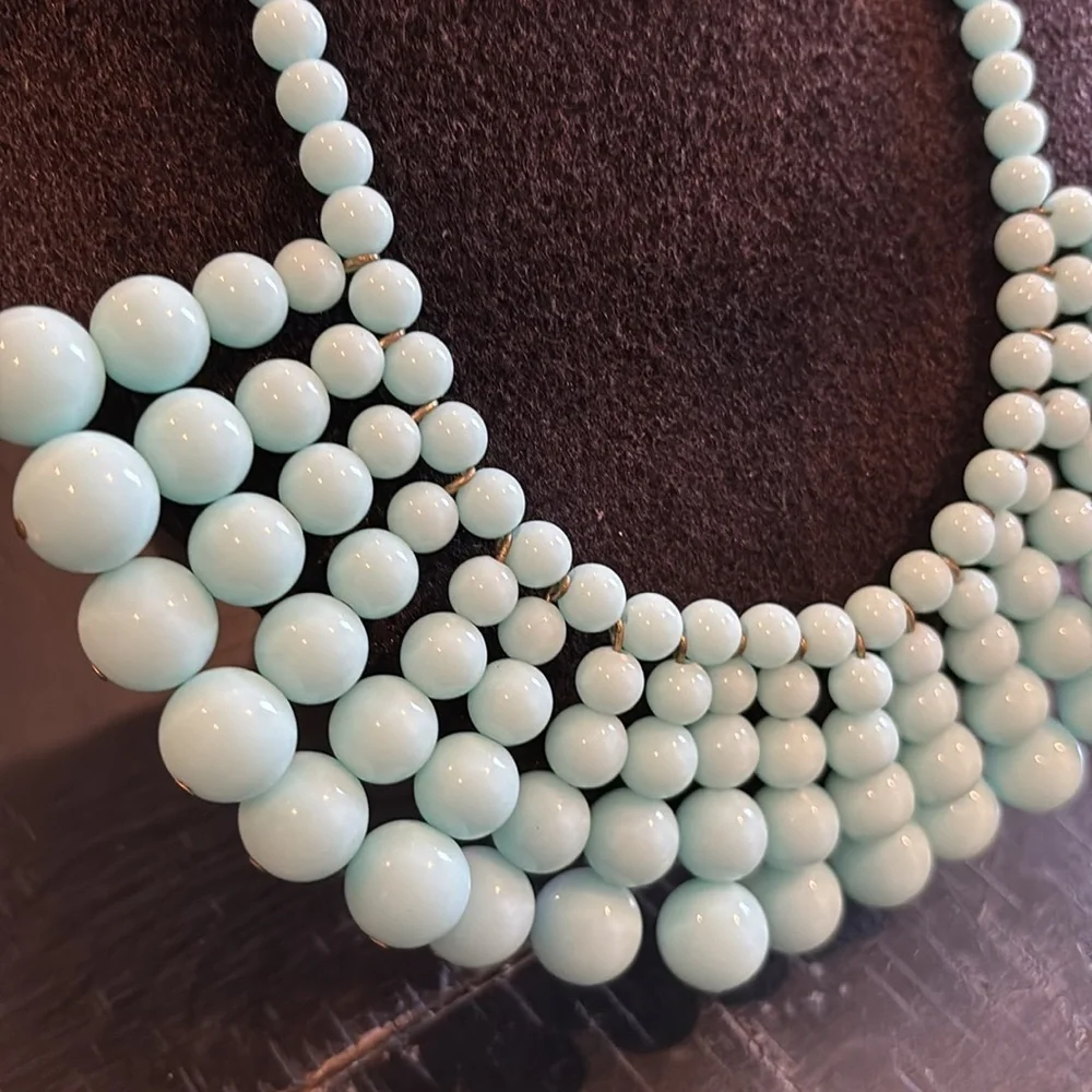 J. Crew Statement Having a Ball Bead Beaded Necklace in Aqua​